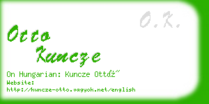 otto kuncze business card